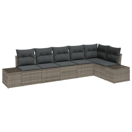 Conjunto de sofá de jardín de 6 piezas con cojines gris poliratán by , Outdoor sofas - Ref: Foro24-3347079, Price: 412,19 €, ...