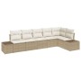 Juego de Sofás de Jardín de 6 Piezas con Cojines Beige Ratan Poliéster by , Outdoor sofas - Ref: Foro24-3347081, Price: 435,1...