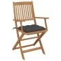 Folding garden chairs 8 units and solid acacia wood cushions by vidaXL, Garden chairs - Ref: Foro24-3075100, Price: 389,45 €,...