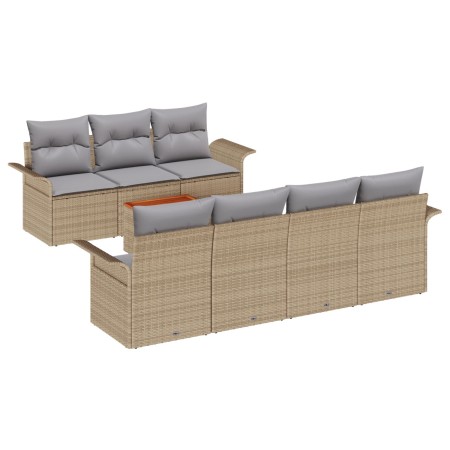 Juego de Sofá de Jardín de 8 Piezas con Cojines Beige Rattan Acacia by , Outdoor sofas - Ref: Foro24-3347287, Price: 542,95 €...
