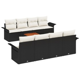 Juego de Sofá de Jardín de 9 piezas Con Cojines Negro Poliratán Acacia by , Outdoor sofas - Ref: Foro24-3347299, Price: 557,5...