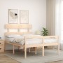 Bed for seniors with solid wood headboard 140x200cm by vidaXL, Beds and slatted bases - Ref: Foro24-3195351, Price: 145,55 €,...