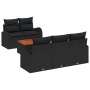 Conjunto de Sofá de Jardín de 6 Piezas con Cojines Negro Poliratán Acacia by , Outdoor sofas - Ref: Foro24-3347520, Price: 42...