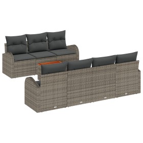 Conjunto de Sofá de Jardín de 8 Piezas con Cojines Gris Poliratán Acacia by , Outdoor sofas - Ref: Foro24-3347538, Price: 515...