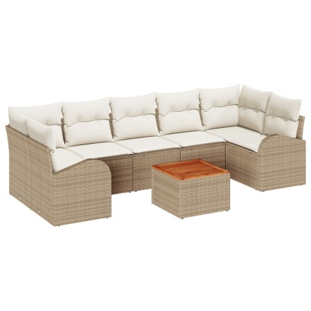 Set de Sofá de Jardín de 8 Piezas con Cojines Beige Poliratán von , Outdoor-Sofas - Ref: Foro24-3347547, Preis: 542,94 €, Rab...