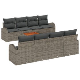 Conjunto de Sofás de Jardín de 9 Piezas con Cojines Gris de Poliratán Acacia by , Outdoor sofas - Ref: Foro24-3347552, Price:...