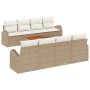 Juego de Sofá de Jardín de 9 Piezas con Cojines Beige de Ratán de Poliéster by , Outdoor sofas - Ref: Foro24-3347554, Price: ...