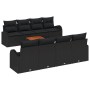 Juego de Sofás de Jardín de 9 Piezas con Cojines Negro Poliratán Acacia von , Outdoor-Sofas - Ref: Foro24-3347555, Preis: 588...