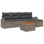 Conjunto de Sofás de Jardín de 6 Piezas con Cojines Grises de Poliratán y Acacia by , Outdoor sofas - Ref: Foro24-3347566, Pr...
