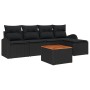Kit de Sofás de Jardín de 6 Piezas con Cojines Negro Poliratán Acacia by , Outdoor sofas - Ref: Foro24-3347569, Price: 352,94...