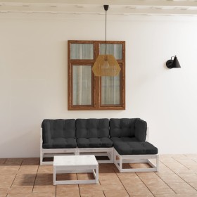5-piece garden furniture set with solid pine wood cushions by vidaXL, Garden sets - Ref: Foro24-3076580, Price: 434,68 €, Dis...