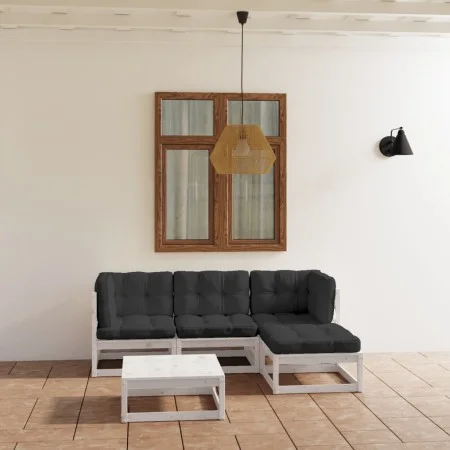 5-piece garden furniture set with solid pine wood cushions by vidaXL, Garden sets - Ref: Foro24-3076580, Price: 429,01 €, Dis...