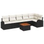 Juego de Sofá de Jardín de 7 Piezas con Cojines Negro de Polirratán Acacia by , Outdoor sofas - Ref: Foro24-3347586, Price: 4...