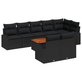 Juego de Sofá de Jardín de 9 Piezas con Cojines Negro Poliratán Acacia by , Outdoor sofas - Ref: Foro24-3347597, Price: 618,3...