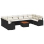 Conjunto de Sofá de Jardín de 11 Piezas con Cojines Negro Poliratán Acacia by , Outdoor sofas - Ref: Foro24-3347628, Price: 6...