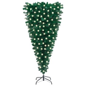 Árbol de Navidad artificial invertido con LEDs verde 180 cm