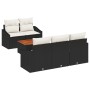 Juego de Sofás de Jardín de 6 Piezas con Cojines Negro Ratán Poliéster Acacia by , Outdoor sofas - Ref: Foro24-3347768, Price...