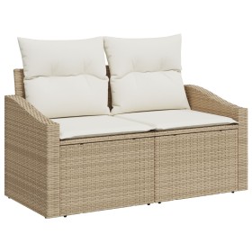 Conjunto de Sofá de Jardín de 6 Piezas con Cojines Beige de Poliratán y Acacia von , Outdoor-Sofas - Ref: Foro24-3347771, Pre...