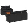Conjunto de Sofá de Jardín de 6 Piezas con Cojines Negro Poliratán Acacia von , Outdoor-Sofas - Ref: Foro24-3347772, Preis: 4...