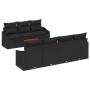 Juego de Sofás de Jardín de 8 Piezas con Cojines Ratán Negro Acacia by , Outdoor sofas - Ref: Foro24-3347793, Price: 518,23 €...