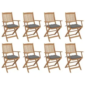 8 Stück klappbare Gartenstühle und Kissen aus massivem Akazienholz von vidaXL, Gartenstühle - Ref: Foro24-3075101, Preis: 389...