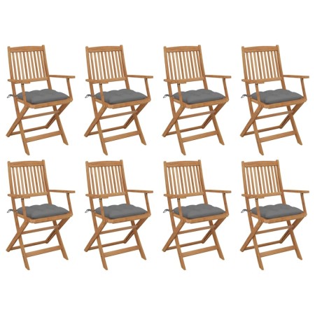 8 Stück klappbare Gartenstühle und Kissen aus massivem Akazienholz von vidaXL, Gartenstühle - Ref: Foro24-3075101, Preis: 445...