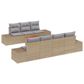 Set de Sofás de Jardín de 8 Piezas con Cojines Beige by , Outdoor sofas - Ref: Foro24-3347917, Price: 568,31 €, Discount: %