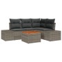 Juego de Sofá de Jardín de 5 Piezas con Cojines Gris Poliratán Acacia von , Outdoor-Sofas - Ref: Foro24-3347951, Preis: 349,6...