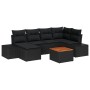 Juego de Sofá de Jardín de 7 Piezas con Cojines Negro Poliratán Acacia von , Outdoor-Sofas - Ref: Foro24-3347982, Preis: 446,...