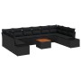 Juego de Sofá de Jardín de 11 Piezas con Cojines Ratán Negro Acacia by , Outdoor sofas - Ref: Foro24-3348010, Price: 717,97 €...