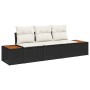 Conjunto de Sofá de Jardín de 3 Piezas con Cojines Negro Ratán von , Outdoor-Sofas - Ref: Foro24-3348013, Preis: 250,32 €, Ra...