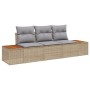 Juego de Sofá de Jardín de 3 Piezas con Cojines Beige de Poliratán Acacia by , Outdoor sofas - Ref: Foro24-3348016, Price: 26...