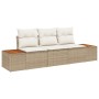 set de sofá de jardín de 3 piezas con cojines Beige Ratán Duradero von , Outdoor-Sofas - Ref: Foro24-3348017, Preis: 261,40 €...