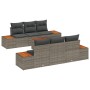 Juego de Sofá de Jardín de 7 Piezas con Cojines Gris Poliratán Acacia | Foro24.es | Tu tienda online para hogar, jardín y más Foro24.es