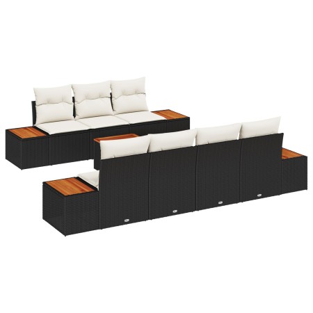 Conjunto de Sofás de Jardín de 8 Piezas con Cojines Negro Rattan de , Sofás de exterior - Ref: Foro24-3348038, Precio: 585,18...