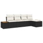 Juego de Sofás de Jardín de 5 Piezas con Cojines Poliratán Negro Acacia by , Outdoor sofas - Ref: Foro24-3348063, Price: 329,...