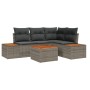 Juego de Sofás de Jardín de 5 Piezas con Cojines Gris Poliratán Acacia by , Outdoor sofas - Ref: Foro24-3348080, Price: 363,1...