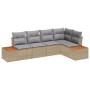Juego de Sofá de Jardín de 5 Piezas con Cojines Beige Ratán by , Outdoor sofas - Ref: Foro24-3348086, Price: 389,47 €, Discou...