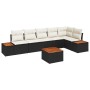 Juego de Sofás de Jardín de 7 Piezas con Cojines Negro Poliratán Acacia by , Outdoor sofas - Ref: Foro24-3348098, Price: 437,...
