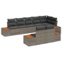 Conjunto de Sofás de Jardín de 8 Piezas con Cojines Ratán Gris Acacia by , Outdoor sofas - Ref: Foro24-3348110, Price: 636,92...