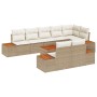 Juego de Sofás de Jardín de 9 Piezas con Cojines Beige Polirratán Acacia by , Outdoor sofas - Ref: Foro24-3348117, Price: 700...