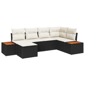 Juego de Sofás de Jardín de 6 Piezas con Cojines Negro Poliratán Acacia by , Outdoor sofas - Ref: Foro24-3348118, Price: 403,...