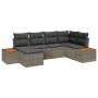 Juego de Sofás de Jardín de 6 Piezas con Cojines Gris Poliratán Acacia von , Outdoor-Sofas - Ref: Foro24-3348120, Preis: 416,...