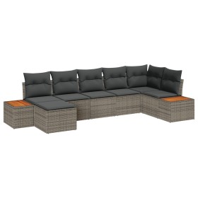 Juego de Sofá de 7 Piezas con Cojines Gris Poliratán Acacia von , Outdoor-Sofas - Ref: Foro24-3348130, Preis: 469,75 €, Rabat...