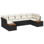 Juego de Sofás de Jardín de 7 Piezas con Cojines Negro Poliratán Acacia von , Outdoor-Sofas - Ref: Foro24-3348158, Preis: 469...