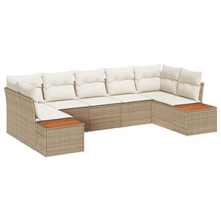 Juego de Sofá de Jardín de 7 Piezas con Cojines Beige Ratán Polietileno by , Outdoor sofas - Ref: Foro24-3348162, Price: 537,...