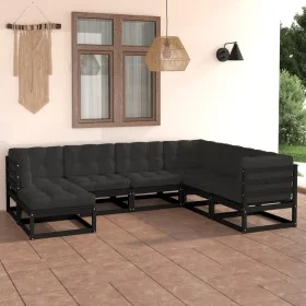 Gartenmöbel-Set 7-teilig und Kissen aus massivem Kiefernholz von vidaXL, Gartensets - Ref: Foro24-3076758, Preis: 761,88 €, R...