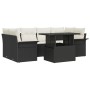 Set de Sofás de Jardín 7 Piezas con Cojines Negro Ratán Poliéster by , Outdoor sofas - Ref: Foro24-3348213, Price: 489,71 €, ...