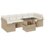 Conjunto de Sofás de Jardín de 8 Piezas con Cojines Beige de Ratán Poliéster von , Outdoor-Sofas - Ref: Foro24-3348237, Preis...