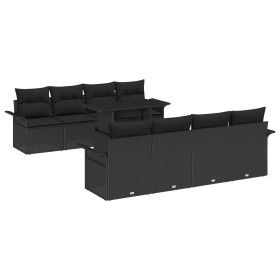 Juego de Sofá de Jardín de 9 Piezas con Cojines Negro Poliratán by , Outdoor sofas - Ref: Foro24-3348249, Price: 647,99 €, Di...